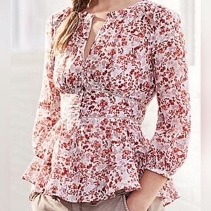 Anthropologie Moulinette Soeurs Peplum Top